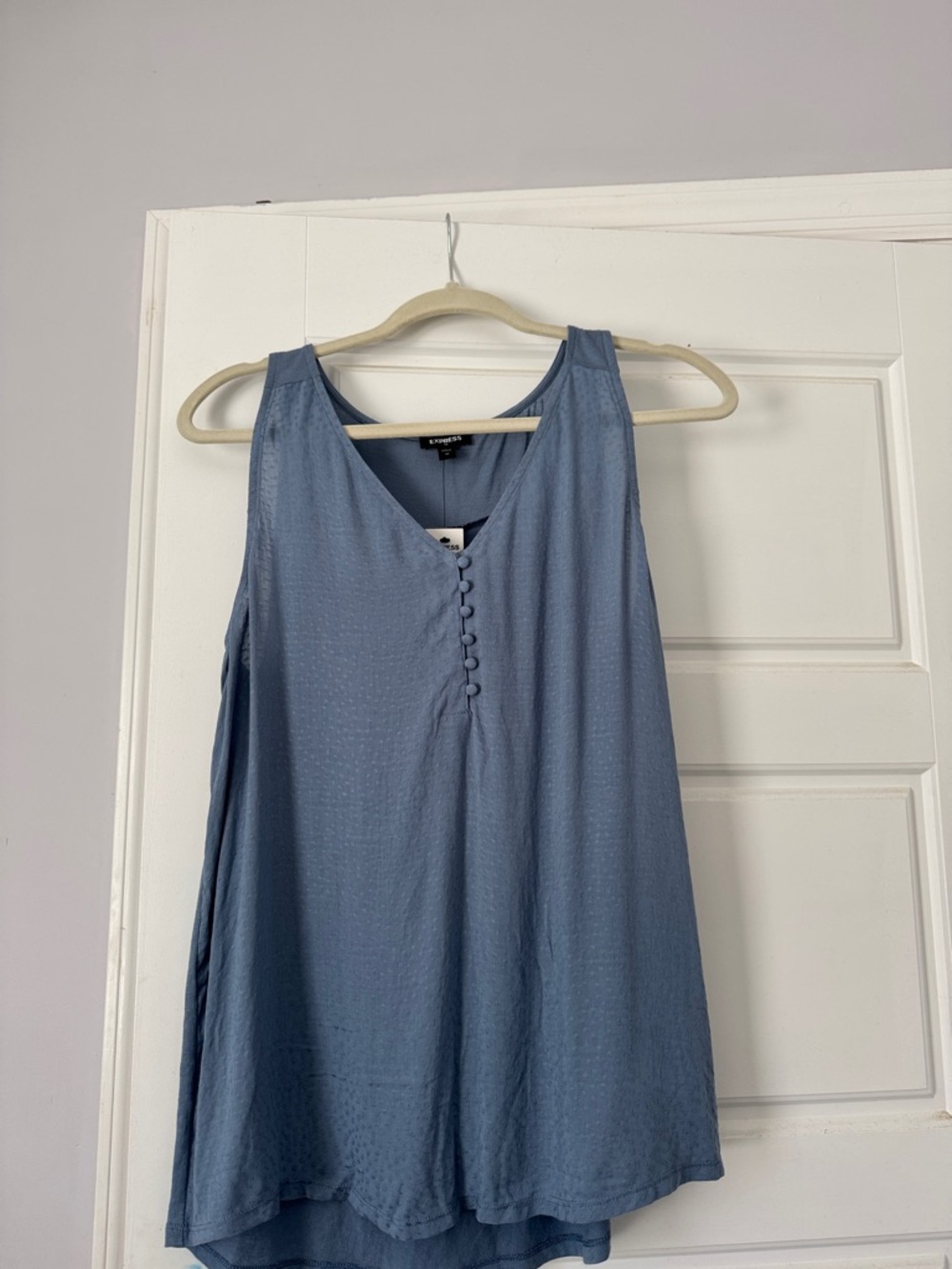 Express Dusty Blue Button-Front Sleeveless Tank Size Medium